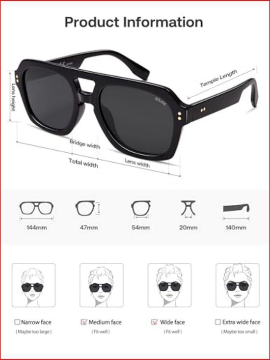 Retro Thick Polarized TAC Aviator Sunglasses main image 7